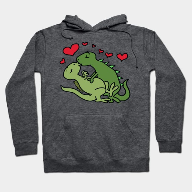 Dinosaur love Hoodie by wolfmanjaq